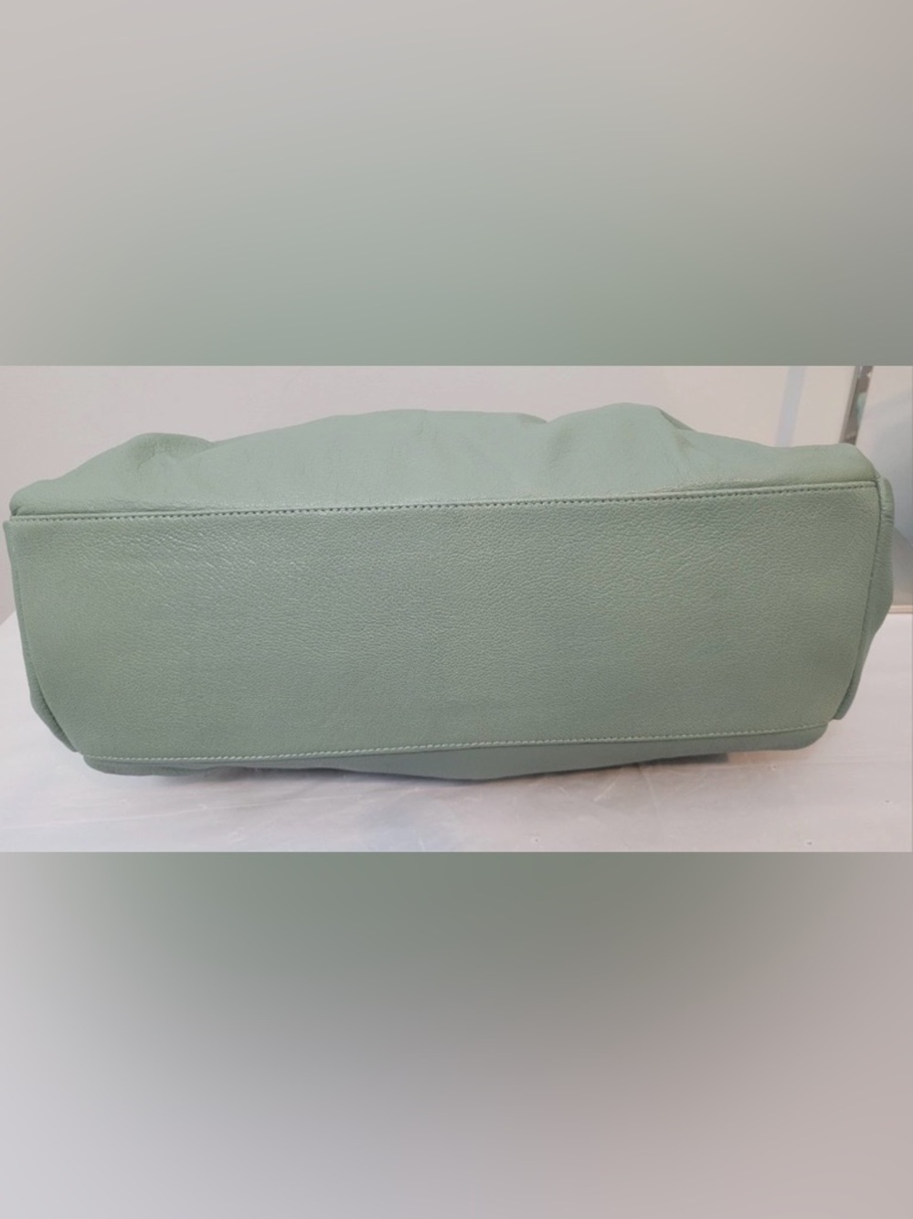 Barr + Barr NY Leather Shoulder Tote Bag Seafoam Green - Picture 6 of 16